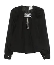 Embellished Boho Shirt In Black 1,2 black