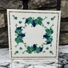 Square White Marble Coffee Table Floral Design Mosaic Stone Modern Furniture Dec