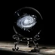 vskikris 2.36in 3D Laser Galaxy Crystal Ball Planets Glass Ball Great Gifts Educational Toys Crystal Ball Paperweight Home Office Decor, Solar System Sphere