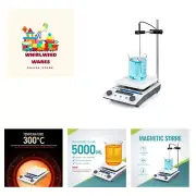 Magnetic Stir Plate Magnetic Stirrer Hotplate 300℃/572℉with LED Display, Adju...