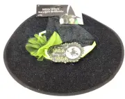 Green & Black Sparkly Witch Hat Witty Witch By Fun World