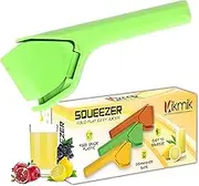 Kikmik Lemon Squeezer - CitrusEase Foldable Manual Fruit Juicer: Effortless Juicing with Space-Saving Ergonomics Design – Hand Squeeze with Sideways Pivot for Maximum Juice Yield- (Green)