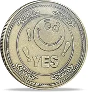 Strugglejewelry YES NO Flipping Challenge Coin, Decision Maker Divination Tool - Bronze