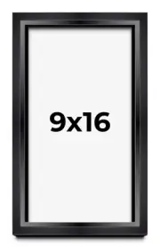9x16 Shadow Box Frame Black | 1.25 inches Deep Real Wood Contemporary Shadowbox