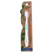 XyloBurst Ecofam Compostable Kids Toothbrush with Anti-Microbial Bristles-Green