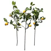 Pier 1 Imports Lemon Tree Branch Spray Faux Leaves Fruit Lot of 3 Large NWT