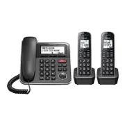 Expandable Corded/Cordless Phone System with Answering Machine – 2 Handsets - KX