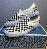 Vans Classic Slip-On V Canvas Checkerboard Skate Premium Build Mens SZ 13 New!!!
