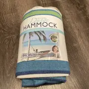 NEW Tree Anchored Lounge Hammock Indoor/outdoor 39”x78” 280 lbs Blue/Green/White