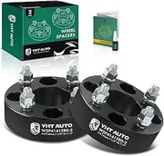 YHTAUTO 4x4 Wheel Spacers 1.5 Inch Compatible with EZGO Club Car Golf Cart ATV, 4x101.6mm Tire Spacers w/1/2-20 & 12.9 Grade Studs, 62mm Center Bore 4 Lug 2PCS Black Spacer