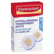 Elastoplast Sensitive Transparent Hypoallergenic Spot | 24 Pack | 76334