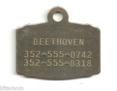 St. Bernard Newfie Brass Barrel Draft Keg Rescue Dog Pet ID Tag