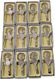 Set of 12 3d Cross Keychain with gift box/party Favor/Baptism Gift Favor/Christening Favor/Cross Charm/Religious favor