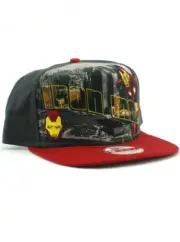 New Era Iron Man 9fifty A-Frame Snapback Hat Adjustable Marvel Comics Grey Red