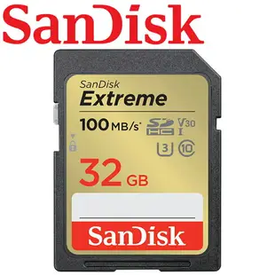 【公司貨】SanDisk 32GB Extreme SD SDHC UHS-I U3 V30 記憶卡