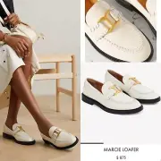 Chloe Marcie Calfskin Leather In Eggshell White Loafers EU41 $875