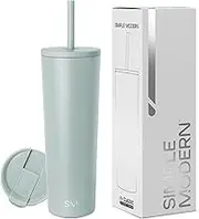 Simple Modern Insulated Tumbler with Lid and Straw | Iced Coffee Cup Reusable Stainless Steel Water Bottle Travel Mug | Gifts for Women Men Her Him | Classic Collection | 28oz | Sea Glass Sage