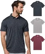 [INTO THE AM] Performance Dri Fit Polo Shirts for Men S-4XL - Quick Dry Moisture Wicking Athletic Sport Collar Work Shirts