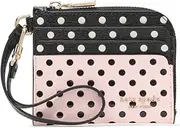 [Kate Spade New York] Devin Breezy DOT Embossed Saffiano Leather Coin Card case Wristlet, Black Multi, Black Multi