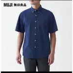 【MUJI 無印良品】男有機棉泡泡紗扣領短袖襯衫