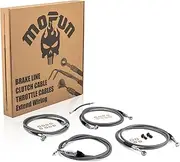 Mofun Clutch Line Kit & ABS Hydraulic Front Brake Line & Throttle by Wire Extensions Compatible with Harley Touring Road King Electra Road Glide 2021-2023, Fit 12"-14" Handlebar Black