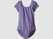 $38 Bloch Kids Girl Purple Stretch One-Piece Moisture-Wicking Leotard Size 6X/7