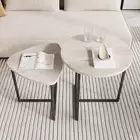 Coffee Table Set of 2, Industrial End Table Modern Nesting Table with Metal Fram