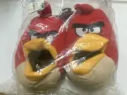 NEW Angry Birds Red Bird Plush Slippers Men’s Size 8/9 Wide NWT