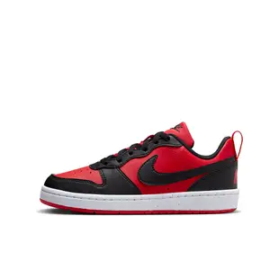 NIKE 休閒鞋 女鞋 大童 運動鞋 COURT BOROUGH LOW RECRAFT GS 黑紅 DV5456-600 (3K2037)