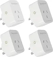 Smart Plug 10A FreshLink Smart Indoor Socket Wi-Fi Bluetooth Outlet with Remote Control,Timer, Energy Saving, Compatible with Alexa/Google Home, SAA Certified, 2.4GHz WiFi Only (4 Pack)