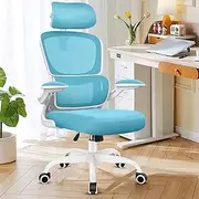 [Razzor] Ergonomic Office Chair, High Back Mesh Desk Chair with Lumbar Support and Adjustable Headrest, Computer Gaming Chair, Executive Swivel Chair for Home Office, RZ2202H-Blue