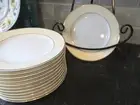 NEW Set 4 Williams Sonoma Home KNIGHTSBRIDGE IVORY Salad / Dessert Plates 8 1/4"