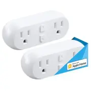 meross WiFi Dual Smart Plug, 15A 2-in-1 Outlet, Support Standard Size