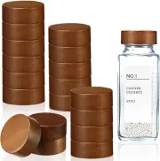28 Pcs Wood Jar Lids Airtight Spice Jars Lids Fits 4 Oz and 8 Oz Square Spice Ja