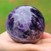 Natural Dream Amethyst Carved Ball Reiki Crystal Sphere Christmas gift XQ2876