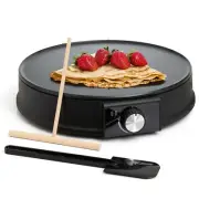 12” Electric Griddle & Crepe Maker Machine. Electric Crepe Maker with Adjusta...