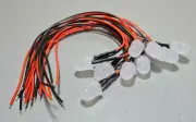 2/5/10Pcs 10mm Cool White Round Diffused White Lens LED 20CM Pre Wired DC24V