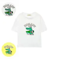 在飛比找momo購物網優惠-【TATA KIDS】童裝 斑駁感鱷魚字母印花T恤(共二色 