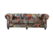 BT Chesterfield Fabric Upholstered 3 Seater Sofa Patchwork