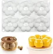 Silicone Donut Pan for Baking Donut Maker,Silicone Baking Mold Flower Shape Cake Mold Non-Stick DIY Mousse Donut Making Mold Chocolate Cupcake Decorating Supplies Tools (6-Cavity-Small)