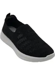 Clarks Cloudsteppers Perforated Knit Slip-Ons Ezera Path Black