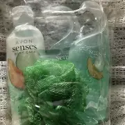 Avon ~ Senses ~ Cucumber Melon ~ ~Lotion, (2) Shower gels, And A Pouf ~