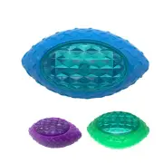 Dog Chew Toy with Flashing Light Rugby Ball Shaped Durable Rubber Pet Chew Toy