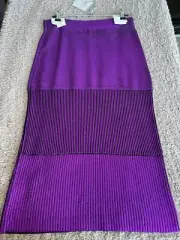 BNWT SASS & BIDE PINK METALLIC KNIT SKIRT LARGE L 14 RRP$350