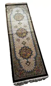Exquisite 6x2 ft Hand-Tufted 100% Silk Carpet – Masterpiece from Kashmir