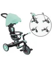 Globber Explorer 4in1 Kids Trike w/ Folding Canopy Mint