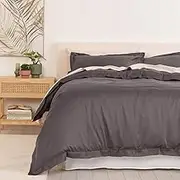 Royal Comfort Balmain 1000TC Quilt Cover Set 50% Bamboo 50% Cotton Luxury Ultra Soft, 1 x Quilt Cover, 2 x Pillowcases (Pewter, King)