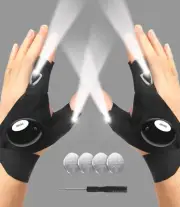 LED Flashlight Gloves, Stocking Stuffers Gifts for Men Dad Him, Christmas White