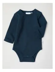 [Sprout] Essential Ribbed Bodysuit in Dark Denim