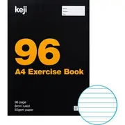 Keji A4 55gsm 8mm Ruled Exercise Book 96 Page